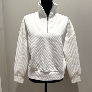 Zak&Rachel Weekend Design White Zip Sweater Size S New W/Tags